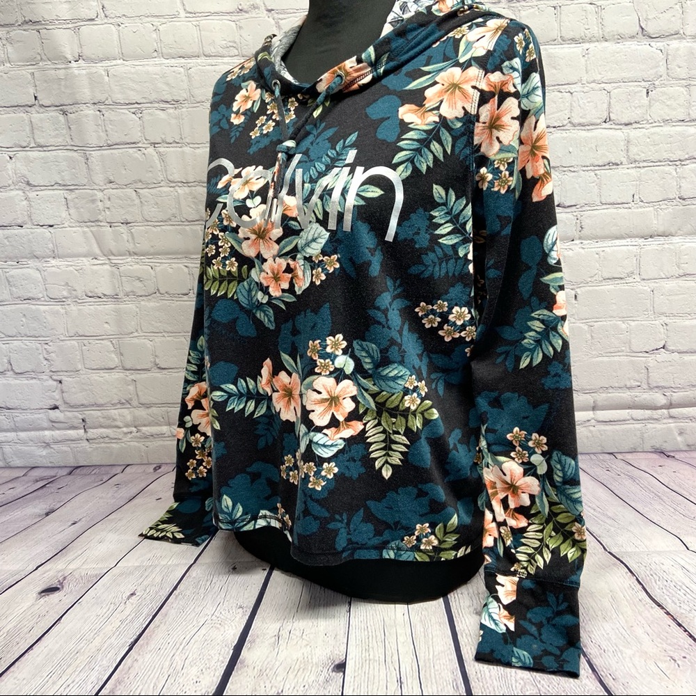 CALVIN KLEIN Performance Black Floral Hoodie - Picture 4 of 9